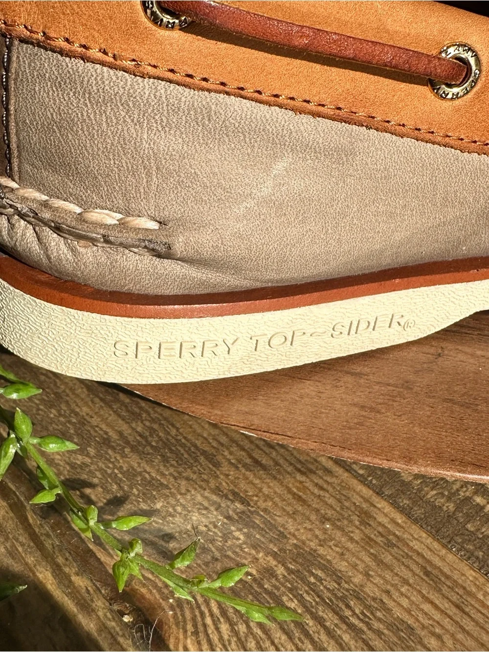 Mens Sperry Top-Sider GOLD CUP 2-Eye Boat Shoe, STS17942 Size 9.5 Steel/Tan READ